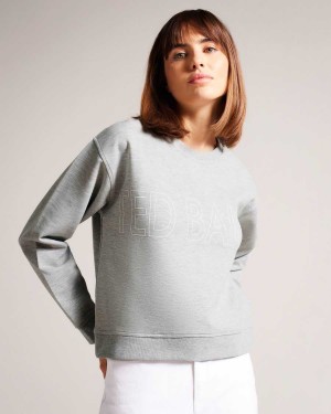 Ted Baker Lorito Logo Sweatshirt Grey | 52704-WVBO