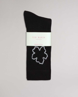 Ted Baker Magsok Sports Socks With Magnolia Black | 21754-CGDS