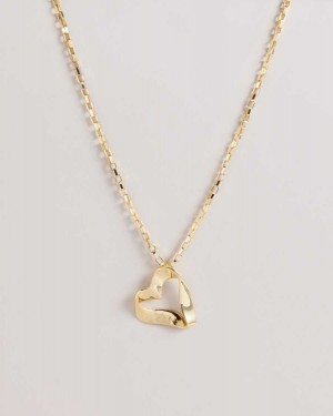 Ted Baker Mareka Infinity Heart Pendant Necklace Gold Colour | 50397-TQIX