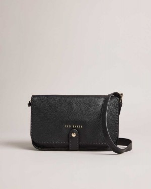 Ted Baker Markun Leather Crossbody Bag Black | 59736-ZLBT