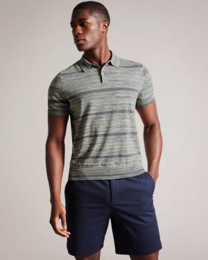 Ted Baker Mauda Short Sleeve Knitted Polo Shirt Stone | 16309-GDBW