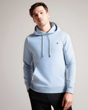 Ted Baker Mayall Regular Fit Monogram Hoodie Pale Blue | 68321-FXWS