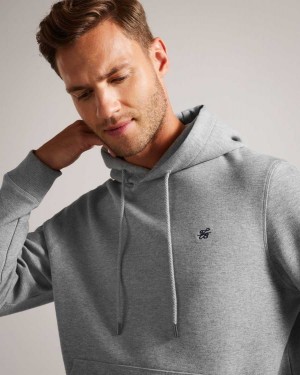 Ted Baker Mayall Regular Fit Monogram Hoodie Grey-Marl | 14239-UZLC