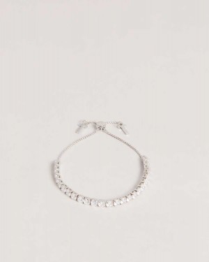 Ted Baker Melrah Icon Crystal Slider Bracelet Silver Colour | 76892-UAZH