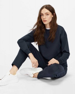 Ted Baker Mialou Lounge Sweater Navy | 32706-QSUK