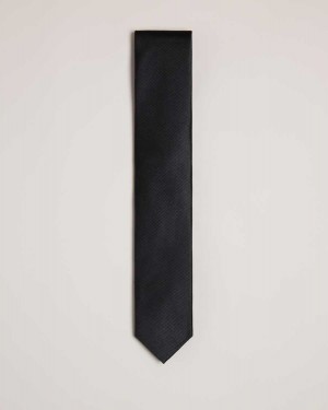 Ted Baker Moorez Ottoman Silk Tie Black | 72935-WFBE