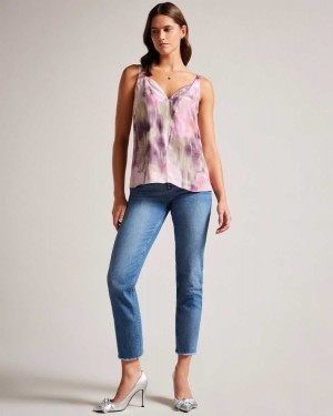 Ted Baker Nethiia V Neck Cami Top Coral | 71523-NIGX