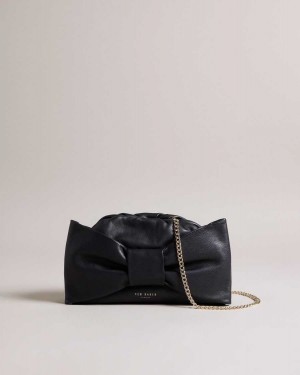 Ted Baker Niasa Bow Detail Clutch Black | 06247-FKOE