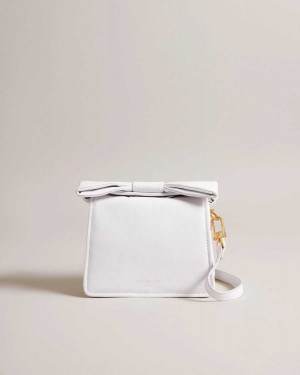 Ted Baker Niasina Bow Detail Mini Cross Body Bag White | 81360-YSAL