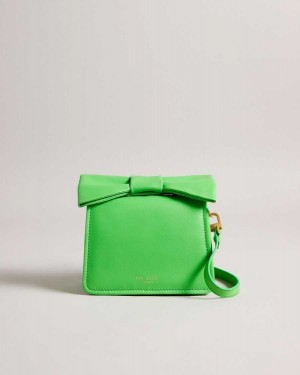 Ted Baker Niasina Bow Detail Mini Cross Body Bag Green | 60823-YGNS