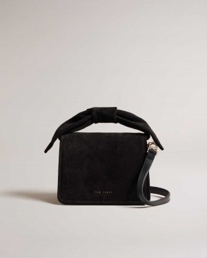 Ted Baker Niyah Soft Knot Bow Mini Cross Body Bag Jet-Black | 02138-QMUD