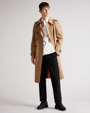 Ted Baker Ogmore Bonded Trench Coat Tan | 02518-FUIG