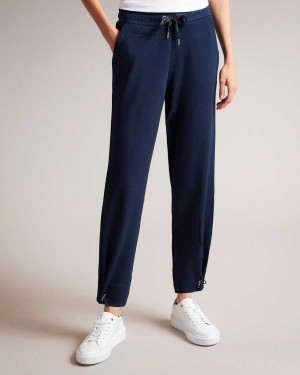 Ted Baker Orthon Joggers With Pleated Cuff Navy | 59028-QOSR