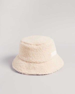 Ted Baker Pamelll Faux Shearling Bucket Hat Natural | 29563-UFAG