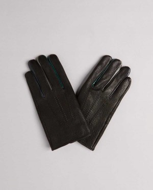 Ted Baker Parmed Leather Gloves Black | 29460-ONBJ