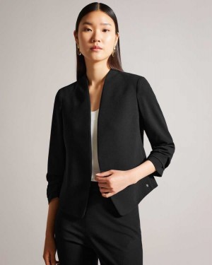 Ted Baker Popy Cropped Jacket Black | 63471-UFPK