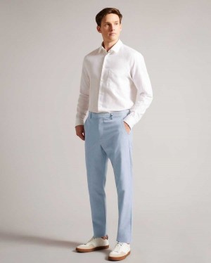 Ted Baker Portmay Slim Fit Dogtooth Trousers Blue | 69827-BADP