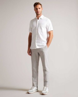 Ted Baker Portmay Slim Fit Dogtooth Trousers Grey | 10869-LDSQ