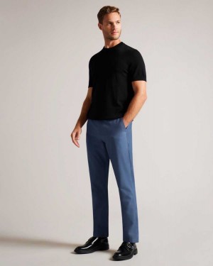 Ted Baker Portmay Slim Fit Dogtooth Trousers Navy | 68213-NQGP