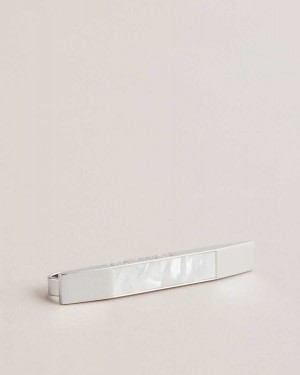 Ted Baker Presbar Marbled Tie Bar Silver Colour | 26410-POQL