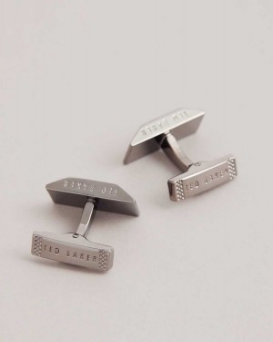 Ted Baker Presus Geometric Cufflinks Gunmetal Colour | 51073-JVCK