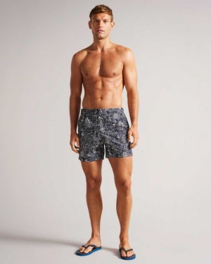 Ted Baker Ramsgat Character Graphic Swim Shorts Dark Navy | 03529-IPVR