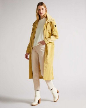 Ted Baker Renniey Technical Rain Mac Yellow | 01346-TNAQ