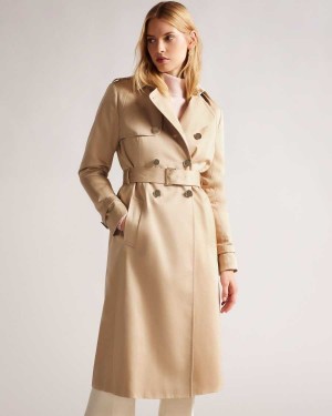 Ted Baker Robbii Lightweight Showerproof Trench Coat Natural | 75861-XDGT