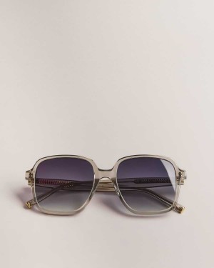 Ted Baker Romeyy Oversized Square Frame Sunglasses Light Grey | 37850-PFVC