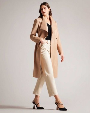 Ted Baker Rosina Midi Length Wrap Trench Coat Brown-Tan | 34069-UOPL