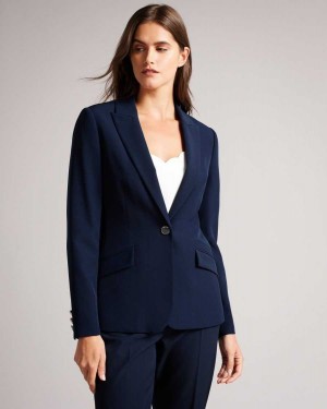 Ted Baker Rrae Slim Tailored Jacket Navy | 01627-ZVAH