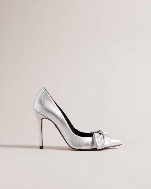 Ted Baker Ryal Metallic Court Shoes Silver | 19258-RXVT