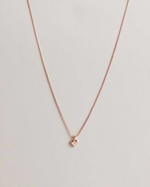 Ted Baker Sarroha Sparkle Heart Pendant Necklace Rose Gold Colour | 80536-EPWT