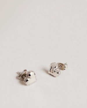 Ted Baker Sersy Sparkle Heart Stud Earrings Silver Colour | 84392-KLAF