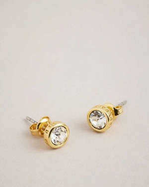 Ted Baker Sinaa Round Stud Earrings Gold Colour | 82307-NSTA