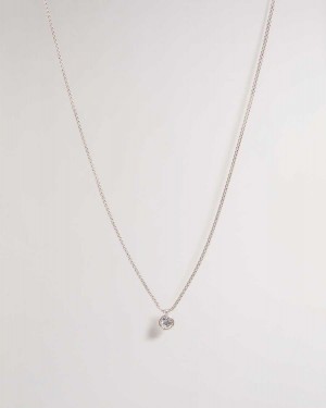 Ted Baker Sininaa Crystal Pendant Necklace Silver Colour | 80615-ACKI