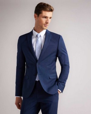 Ted Baker Sinjjs Slim Fit Plain Suit Jacket Dark Blue | 05612-FQKC