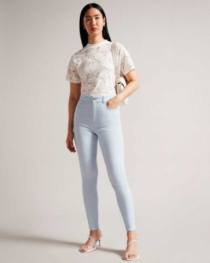 Ted Baker Sophaa Skinny Fit Sateen Jeans Baby Blue | 31069-AIUJ