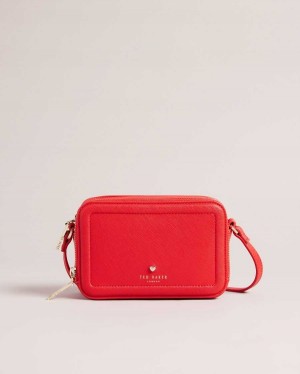 Ted Baker Stinah Heart Studded Small Camera Bag Red | 79648-NXMW