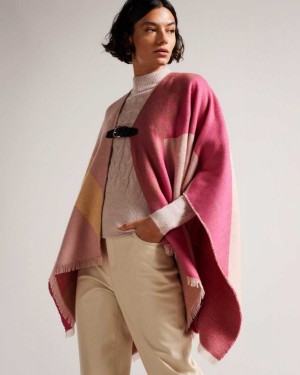 Ted Baker Suffia Buckle Poncho Pink | 73495-LEAG