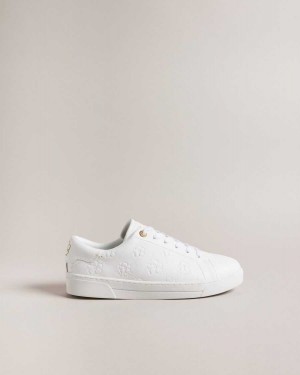 Ted Baker Taliy Magnolia Cupsole Trainers White | 78043-HPFW