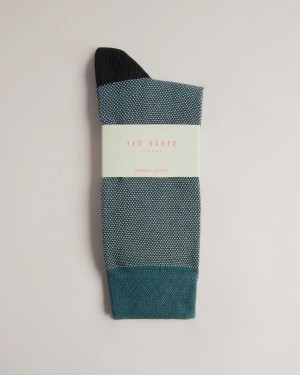 Ted Baker Tedtext Semi Plain Socks Medium Green | 40768-RDTF