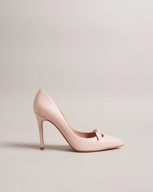 Ted Baker Teliah Leather Bow Embellished Court Heels Dusky Pink | 05374-AEJS