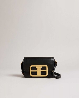 Ted Baker Tikisha Statement Hardware Mini Crossbody Bag Black | 26034-UNJZ