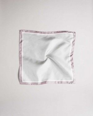 Ted Baker Tremar Plain Border Pocket Square Light Grey | 70523-LWIN