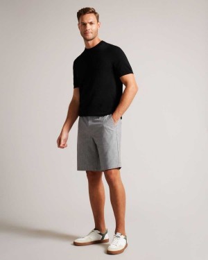 Ted Baker Tura Regular Fit Cotton Shorts Black | 93487-LKPW