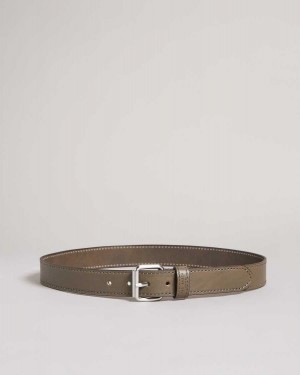 Ted Baker Turnr Stitched Leather Belt Grey | 25179-CXGY