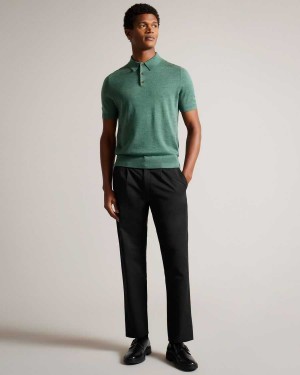 Ted Baker Vedra Tapered Leg Tailored Trousers Black | 46835-AQRI