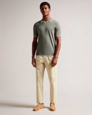 Ted Baker Vedra Tapered Leg Tailored Trousers Stone | 23591-INUZ