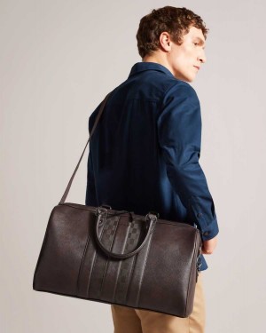 Ted Baker Waylin House Check PU Holdall Brown-Chocolate | 05179-LHKX